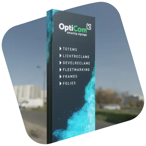 Totem Onverlicht bestickerd Product Totem Van Opticom